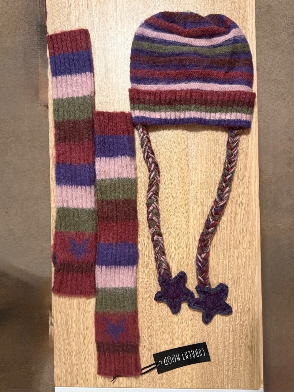Current Mood Star Knit Beanie and Space Dye Arm Warmers: NWT